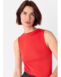 Whistles - High Neck Rib Detail Tee - Lyst