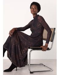 Whistles - Spotted Animal Mesh Dress - Lyst