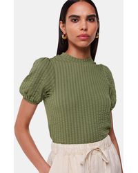 Whistles - Textured Puff Sleeve Top - Lyst