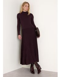 Whistles - Petite Funnel Neck Pleated Knit Dress - Lyst