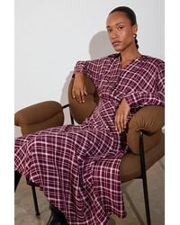 Whistles - Check Midi Shirt Dress - Lyst