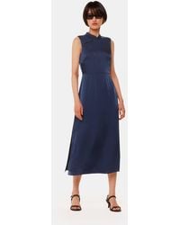 Whistles - Aria Satin Midi Dress - Lyst