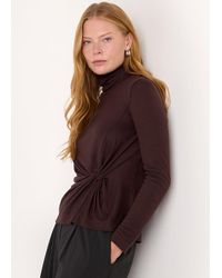 Whistles - Roll Neck Twist Front Top - Lyst