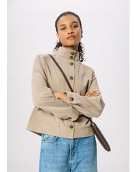Whistles - Funnel Neck Cotton Jacket - Lyst