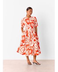 Whistles - Petite Bloom Floral Midi Dress - Lyst