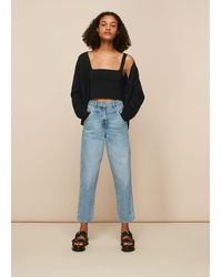 Whistles - Square Neck Knit Crop Top - Lyst