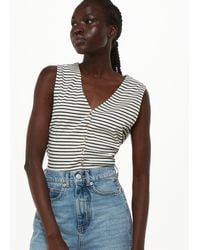 Whistles - Button Up Stripe Rib Tank - Lyst