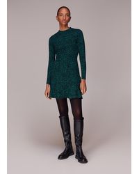 Whistles - Forest Leopard Jacquard Dress - Lyst