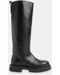 Whistles - Maceo Lug-sole Leather Knee-high Boots - Lyst