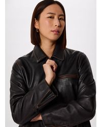 Whistles - Kate Burnished Leather Jacket - Lyst