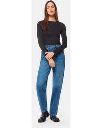 Whistles - High Neck Long Sleeve Rib Top - Lyst