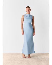 Whistles - Cowl Neck Satin Maxi Dress - Lyst