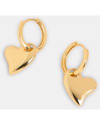 Whistles - Curved Heart Huggie Hoop - Lyst