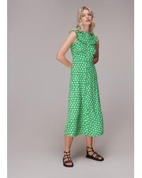 Whistles - Daisy Check Frill Midi Dress - Lyst
