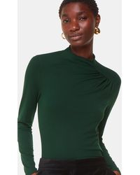 Whistles - Ruched Front Detail Jersey Top - Lyst