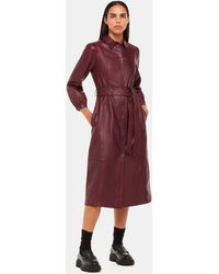 Whistles - Phoebe Leather Shirt Dress - Lyst