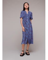 Whistles - Animal Cheetah Shirred Dress - Lyst