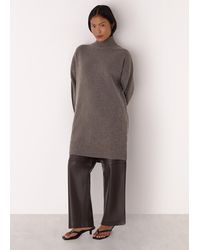 Whistles - Petite Funnel Neck Wool Mini Dress - Lyst