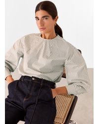 Whistles - Kirstie Cotton Stripe Blouse - Lyst