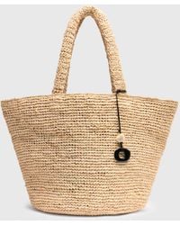 Whistles - Straw Tote Bag With Charm - Lyst