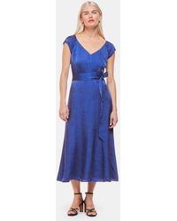 Whistles - Petite Arie Hammered Satin Midi Dress - Lyst
