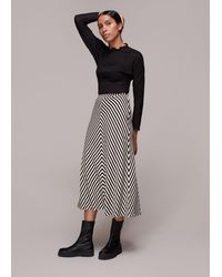 Whistles - Diagonal Stripe Skirt - Lyst