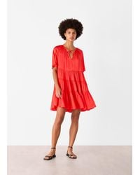 Whistles - Satin Trapeze Mini Dress - Lyst
