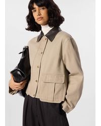 Whistles - Casual Contrast Collar Jacket - Lyst