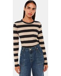 Whistles - Stripe Crew Neck Pocket Top - Lyst