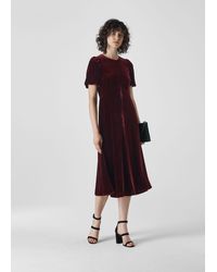 lavone silk mix velvet dress