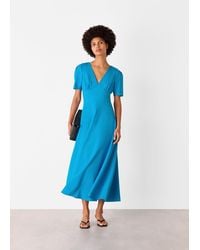 Whistles - Panel Detail V-Neck Maxi Dress - Lyst