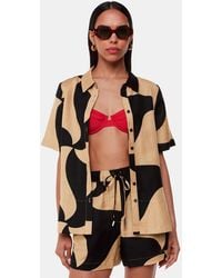 Whistles - Swirl Linen Blend Short - Lyst