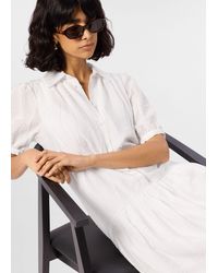 Whistles - Textured Drop Waist Midi Dress - Lyst