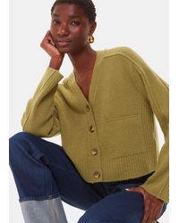 Whistles - Wool Blend V-Neck Pocket Cardigan - Lyst