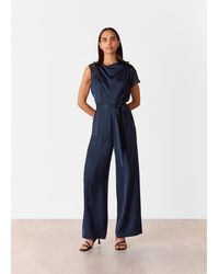 Whistles - Satin Lace Occasion Jumpsuit - Lyst