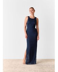 Whistles - Lace Tie Back Maxi Dress - Lyst