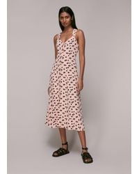 Whistles - Scattered Carnation Midi Dress - Lyst