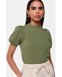 Whistles - Textured Puff Sleeve Top - Lyst