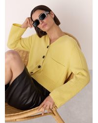 Whistles - Wool Mix Pocket Cardigan - Lyst
