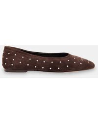 Whistles - Karina Suede Stud Ballet Pump - Lyst