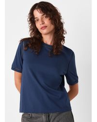 Whistles - Broderie Trim Detail Tee - Lyst
