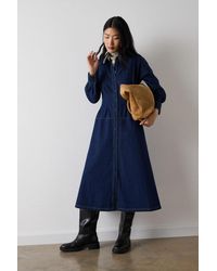 Whistles - Waisted Midi Shirt Dress - Lyst