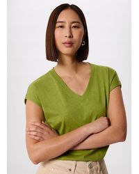 Whistles - Willa V-Neck Cap Sleeve Tee - Lyst