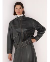 Whistles - Burnished Leather Bomber - Lyst