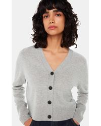 Whistles - Wool Cropped V Neck Cardigan - Lyst