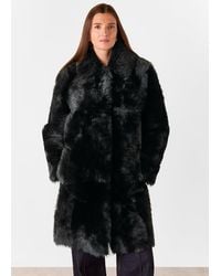 Whistles - Odette Long Shearling Coat - Lyst
