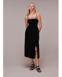 Whistles - Cut Out Velvet Slip Dress - Lyst