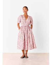 Whistles - Petite Leopard Cotton Midi Dress - Lyst