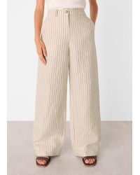Whistles - Linen Stripe Trouser - Lyst