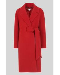 Whistles Magdelina Belted Wrap Coat - Red